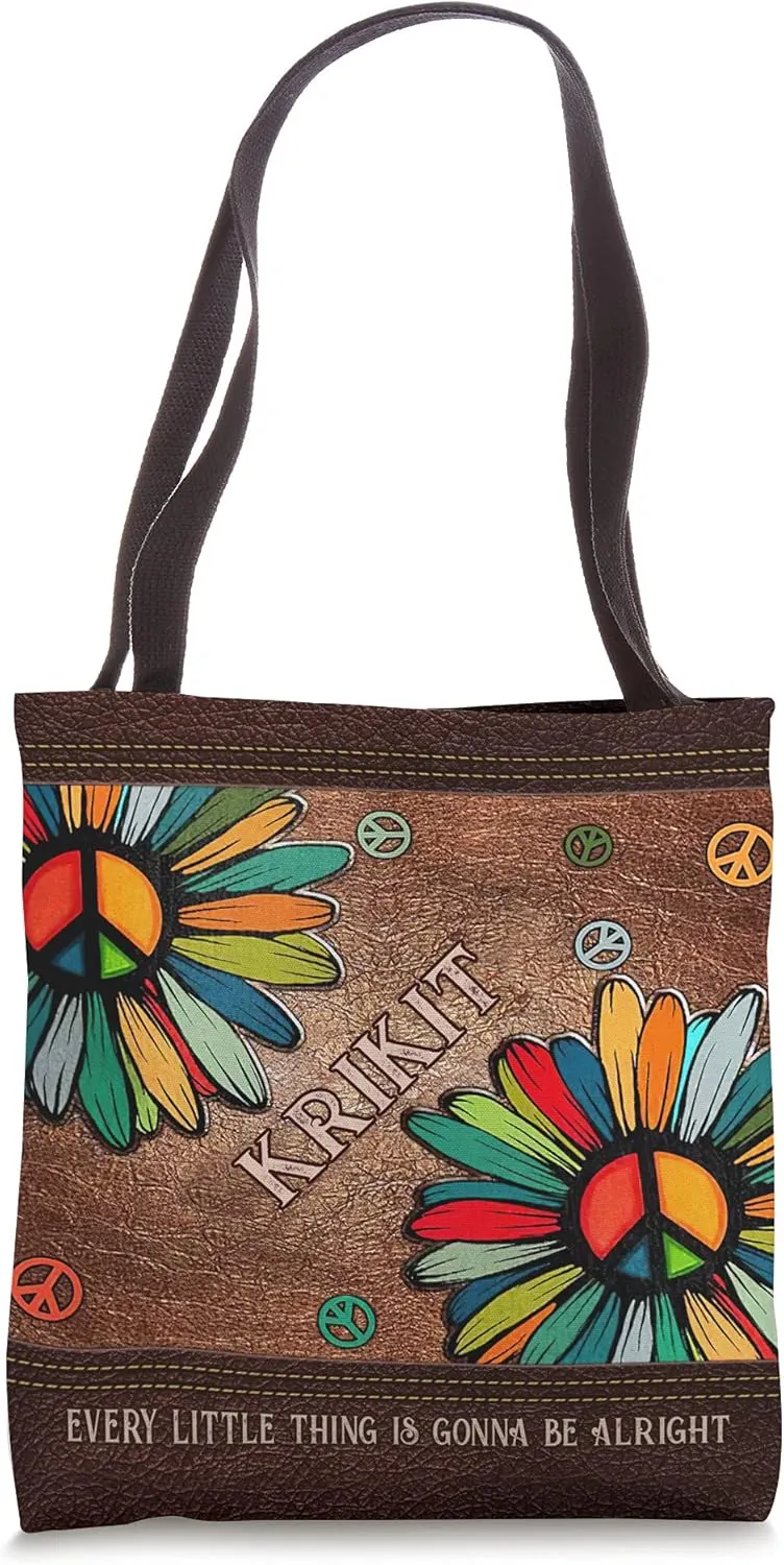 Hippie Soul Personalized Leather Pattern Print Tote Bag Tote Bag
