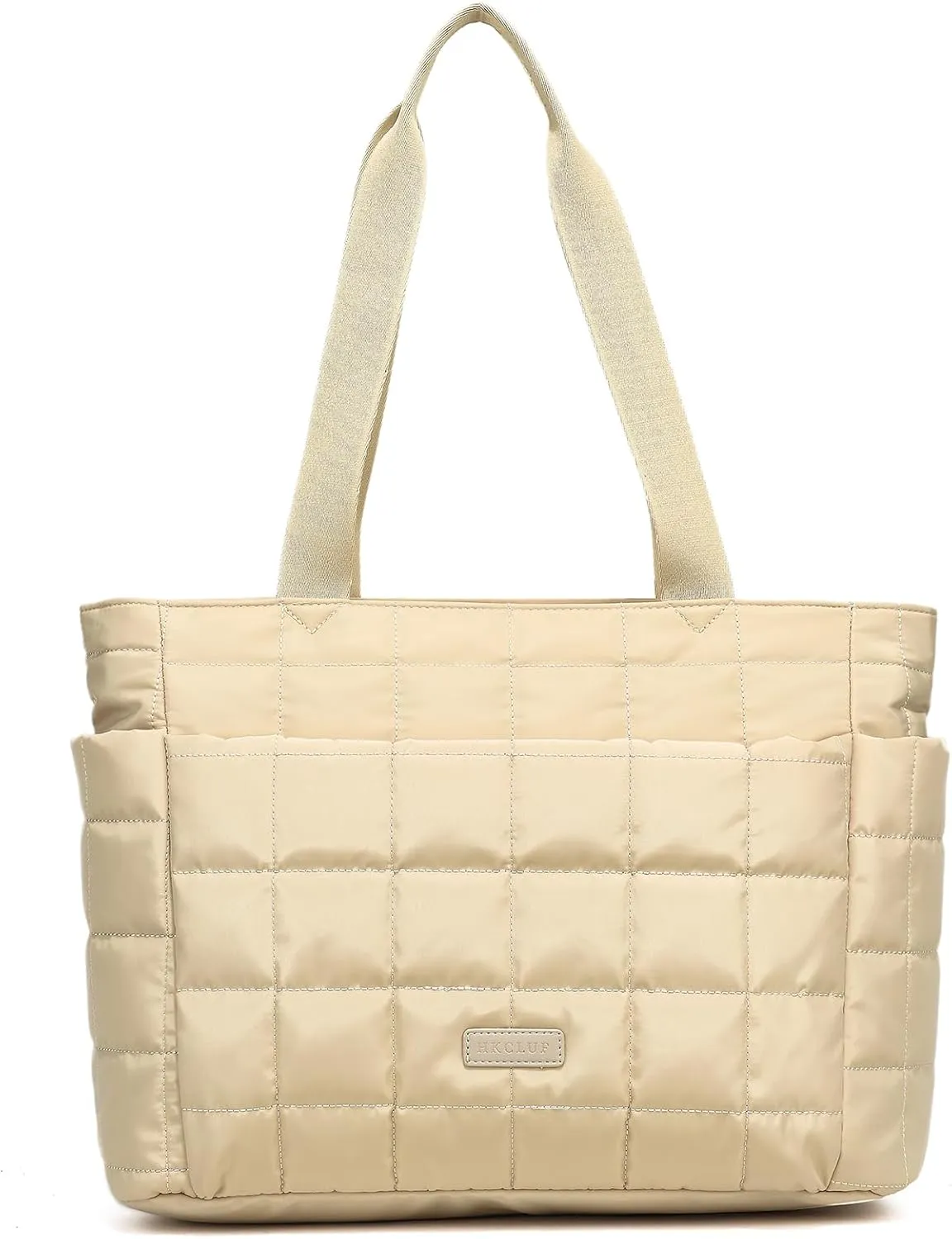 HKCLUF Quilted Puffer Tote Bag for Women 20L Lightweight Waterproof Large Work Travel Gym Tote Bag with Laptop Compartment