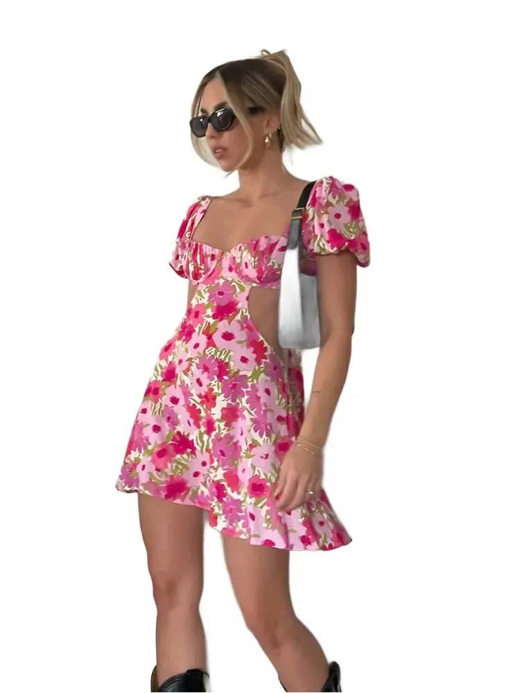 Hollow Out Boho Mini  Dress