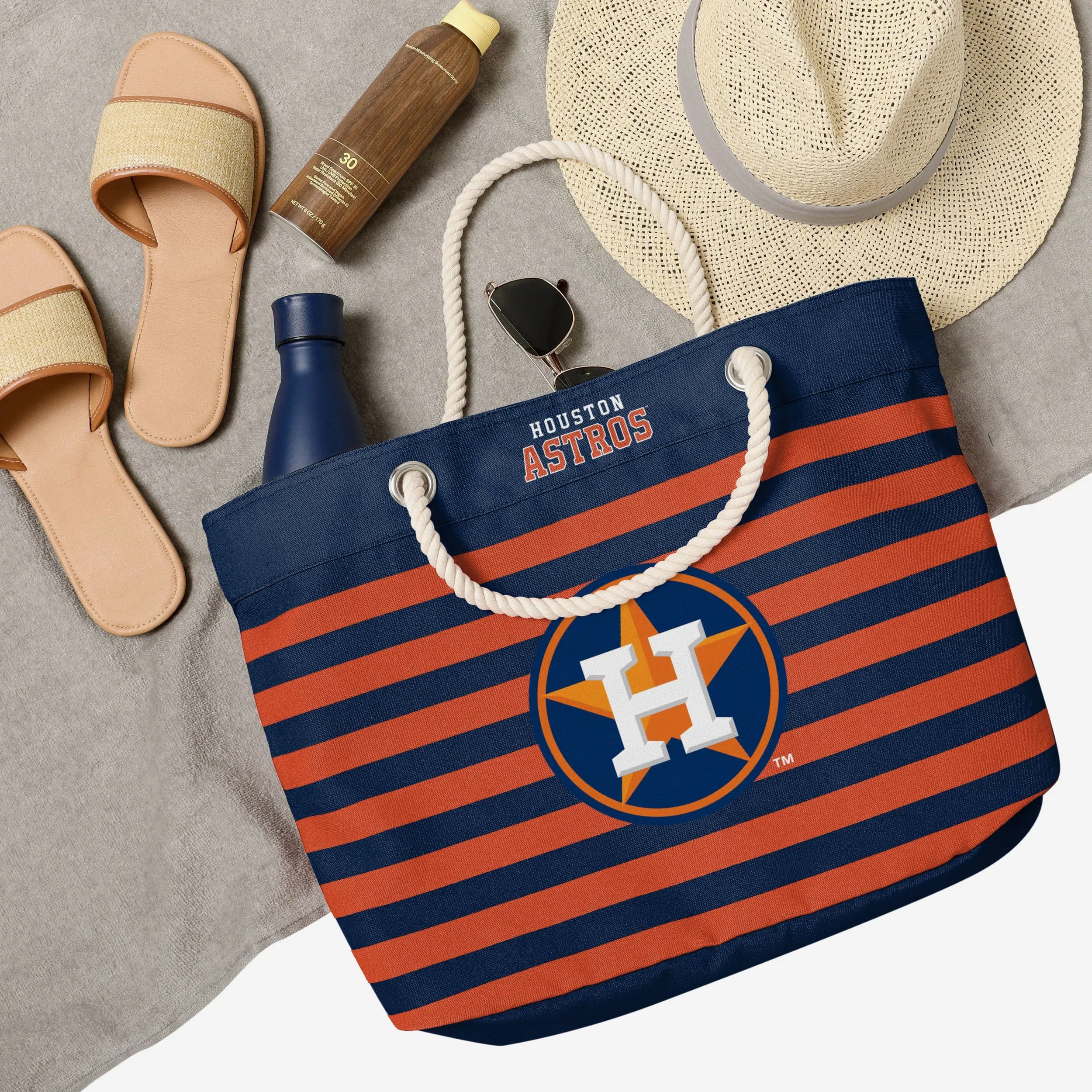 Houston Astros Nautical Stripe Tote Bag