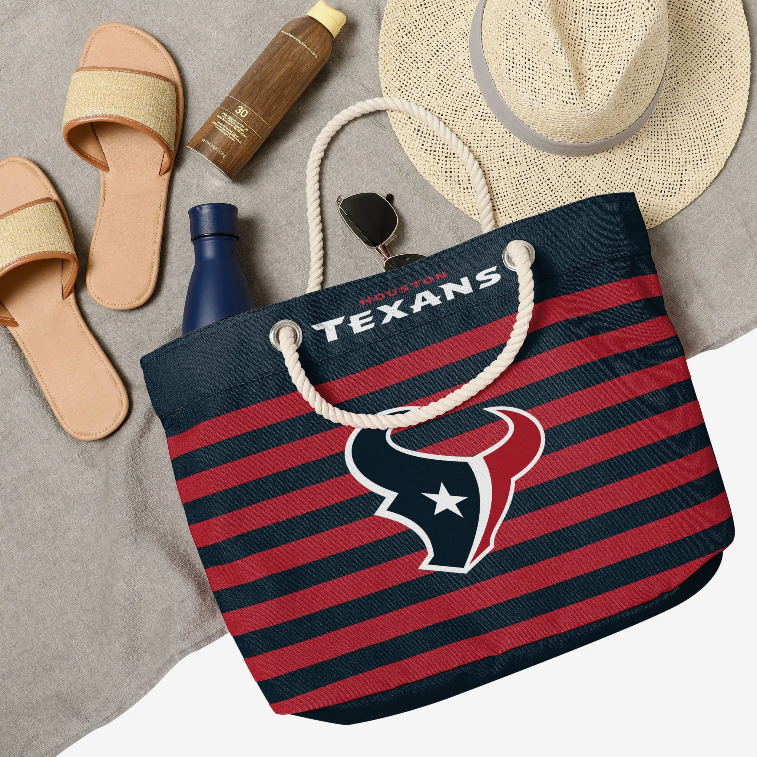 Houston Texans Nautical Stripe Tote Bag
