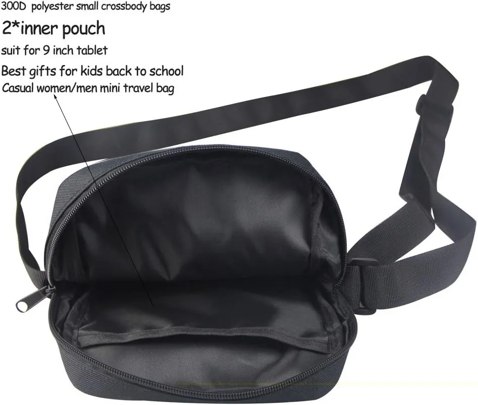 HUGS IDEA Moon Mushroom Shoulder Bag for Women Crossbody Bag Mini Handbag Messenger Bag Mobile Phone Bag Pouch Sprots Gym Purse Small Pocket