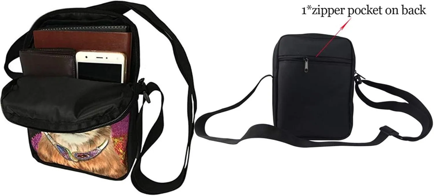 HUGS IDEA Moon Mushroom Shoulder Bag for Women Crossbody Bag Mini Handbag Messenger Bag Mobile Phone Bag Pouch Sprots Gym Purse Small Pocket