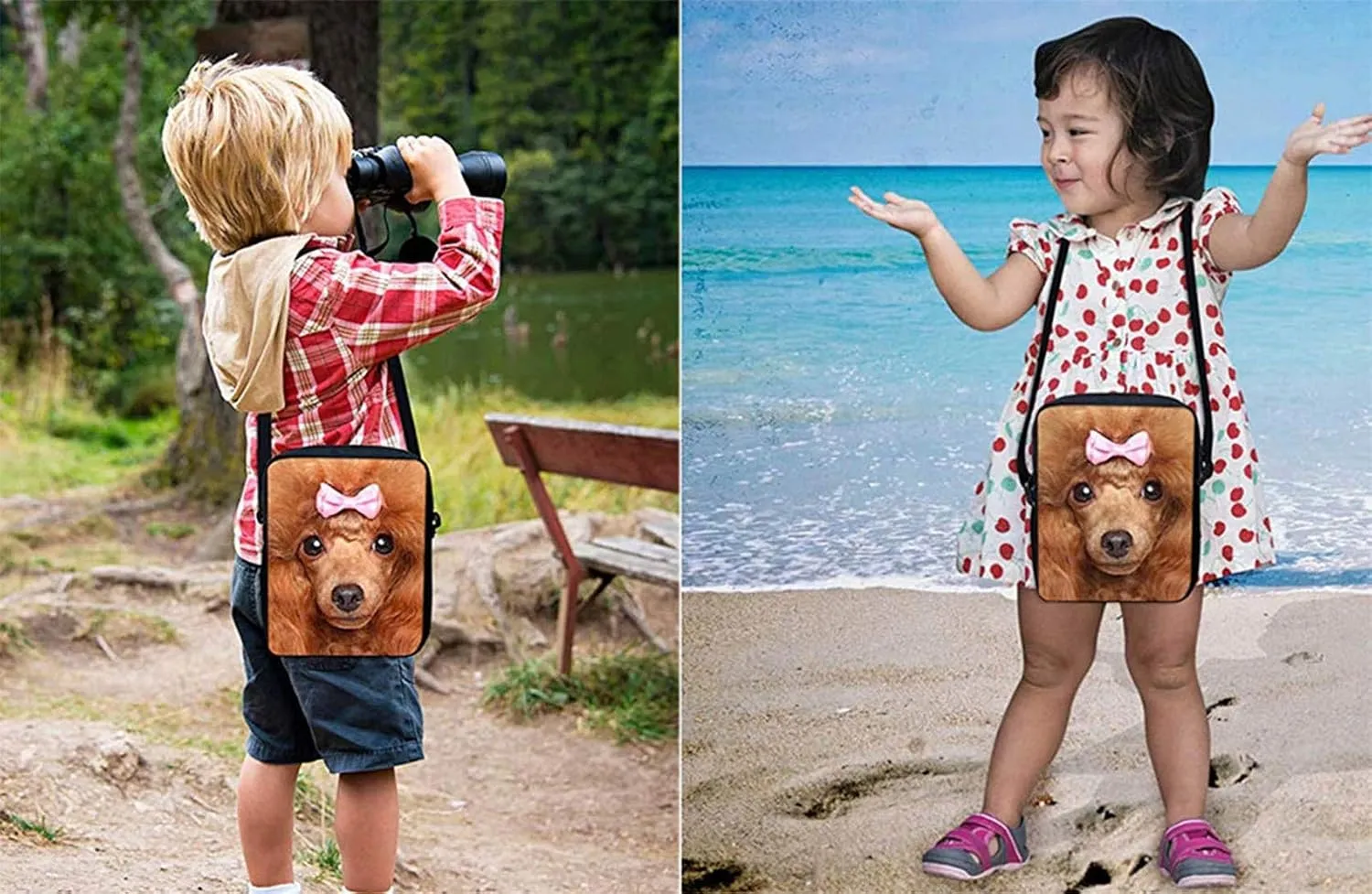HUGS IDEA Womens Mini Messenger Bag Mushroom Moon Crossbody Cell Phone Bags Pouch with Back Pocket Purse Cell Phone Organizer
