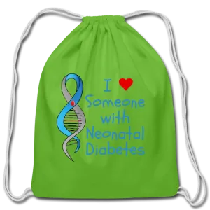 I Heart Someone with Neonatal Diabetes Cotton Drawstring Bag