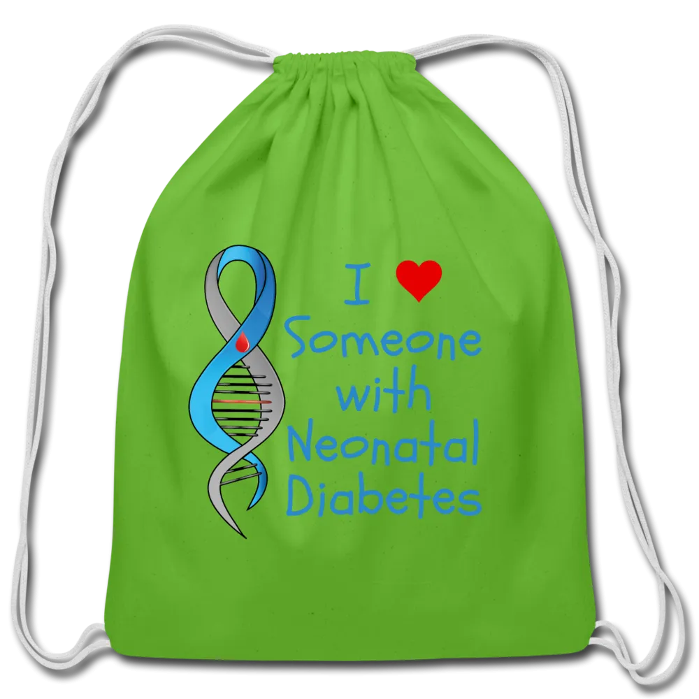 I Heart Someone with Neonatal Diabetes Cotton Drawstring Bag