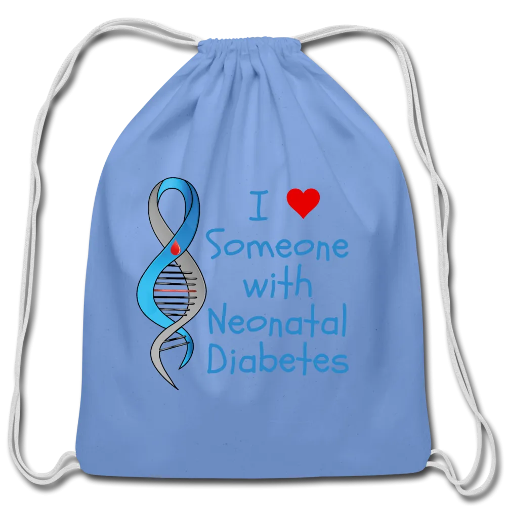 I Heart Someone with Neonatal Diabetes Cotton Drawstring Bag