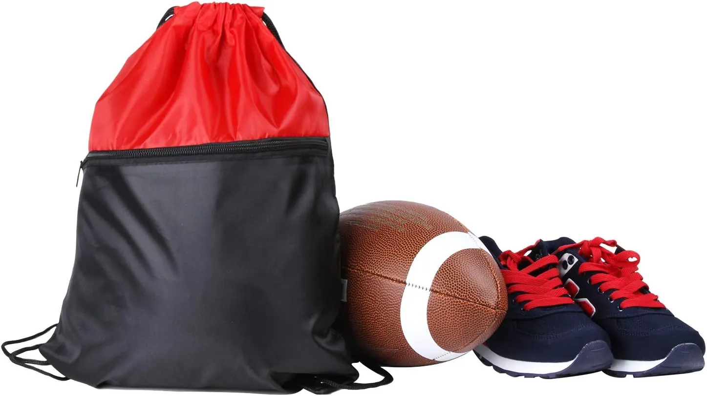 ICObuty Sports Gym Bag Sack Cheerleading Cheerleader Drawstring Backpack 6 Pack Men Women 210D Polyester (Purple/Black)