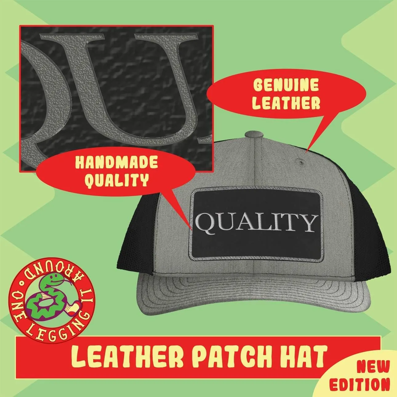 I'm A Garbage Collector. I Got This. I Think... - Leather Black Patch Engraved Trucker Hat