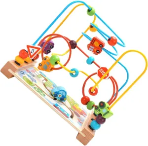 IMIKEYA Beads Toy for Children's Intelligence Development Wooden Maze Toy Educational Plaything for Toddlers