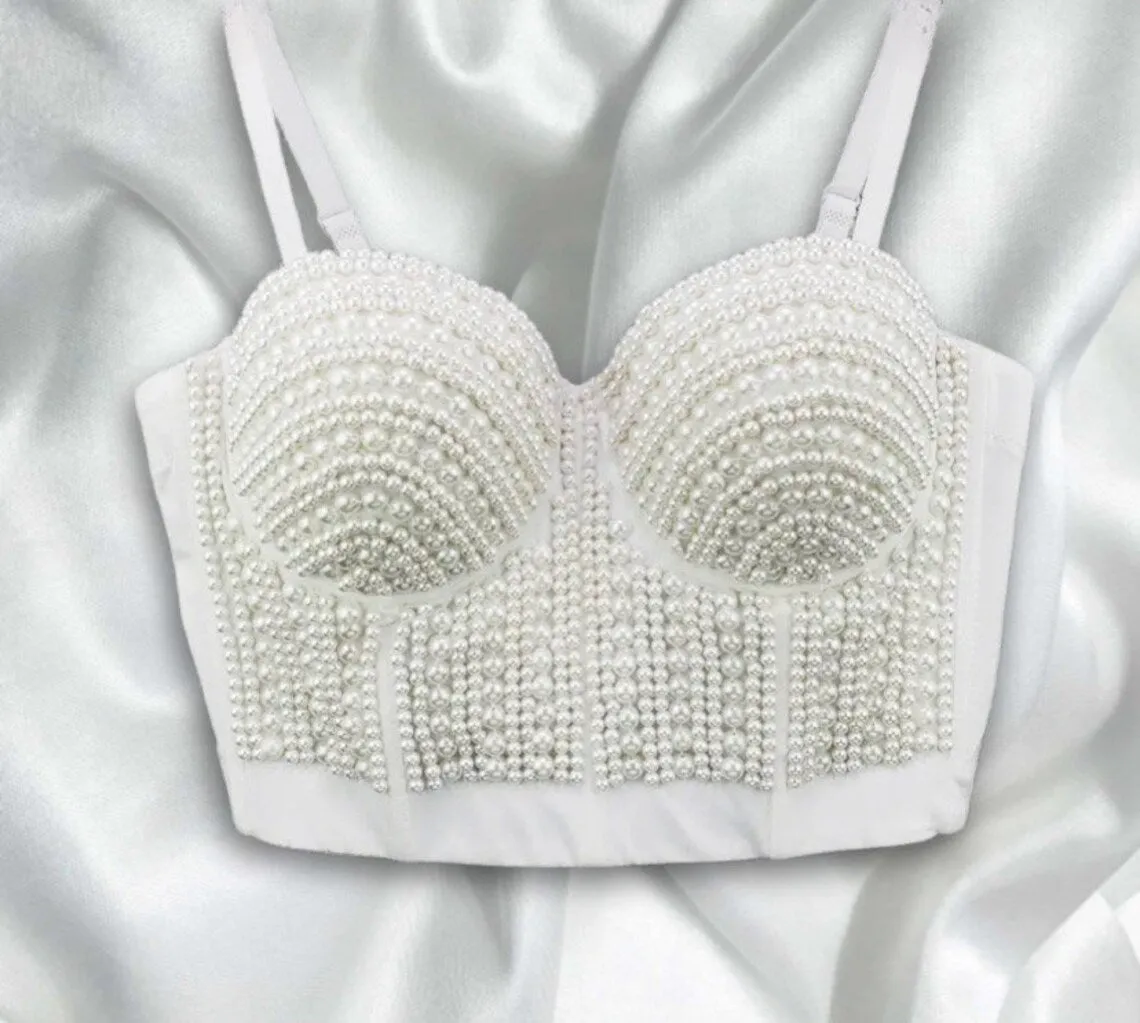 IN STOCK Size8 Pearl bustier top