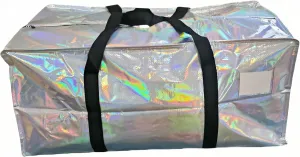 Iridescent 2 or 6 Pack Extra Heavy Duty Large Moving Bags Sturdy & Durable Clothes Storage Bags Totes Bins, Holographic Packing Moving Boxes College Moving Supplies, (Iridescent (6Pack))