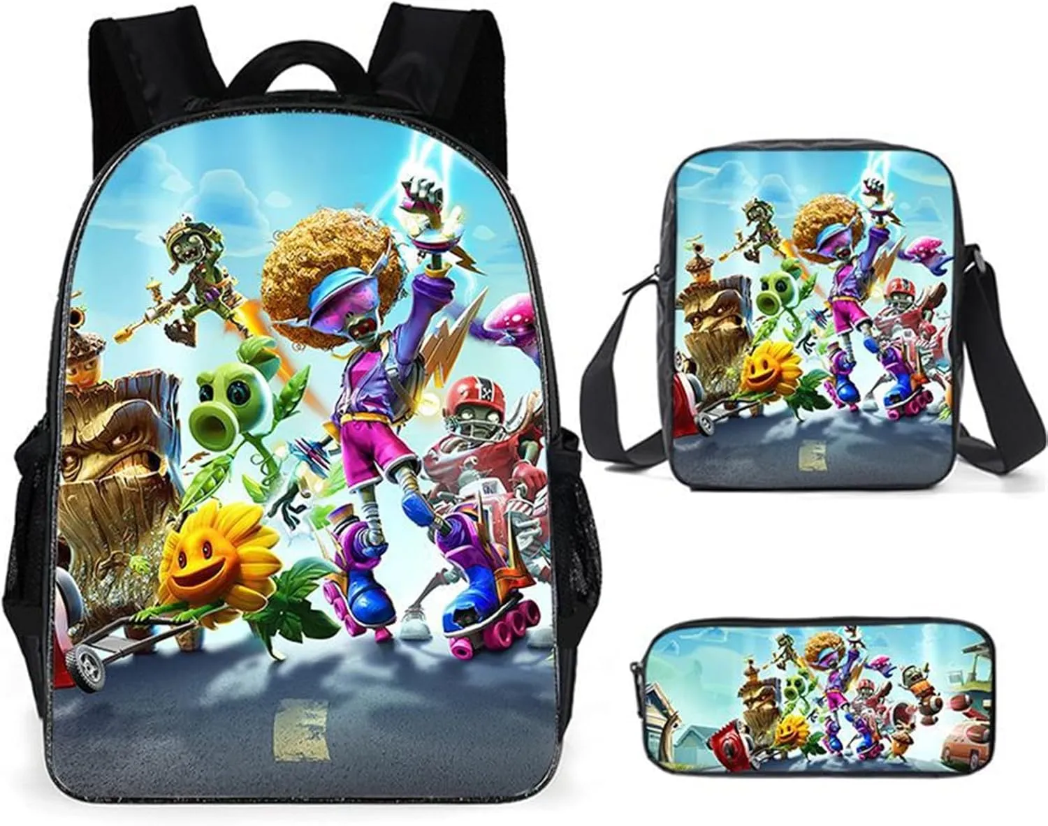 ISaikoy 3 in 1 Game Plants vs. Zombies Backpack School Bag Shoulder Bag Handbag Pencil Bag 1