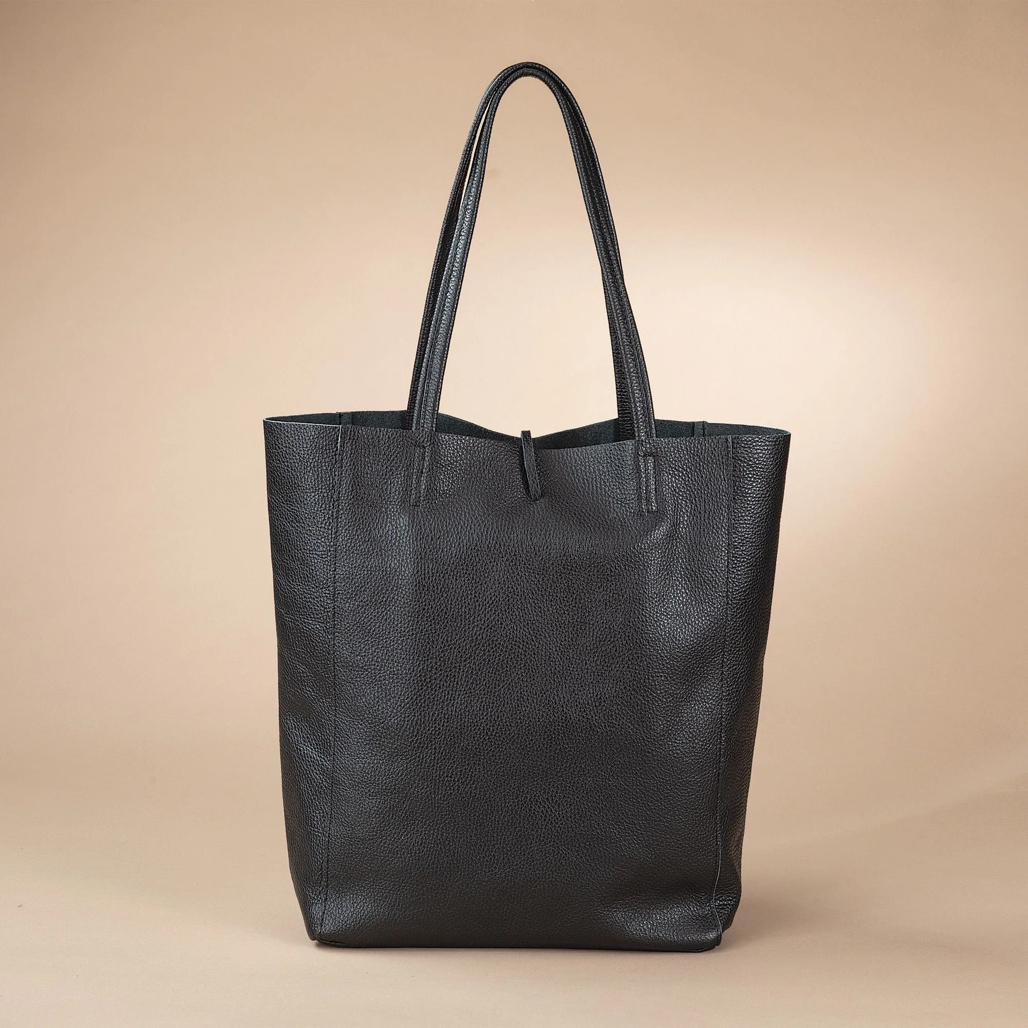 Italian Leather Francesca Black Tote (Preorder)