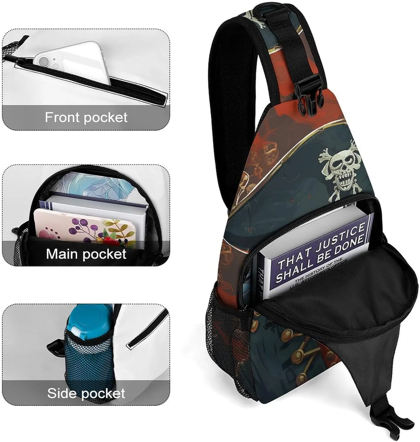 Italy-Tuscan Crossbody Sling Bag, Travel Backpack, Hiking Sling Bags, Chest Bag, Shoulder Bags, Daypack