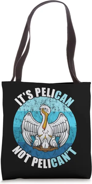 It's Pelican Vintage Retro Pelican Chick Hatch Tropical Bird Tote Bag