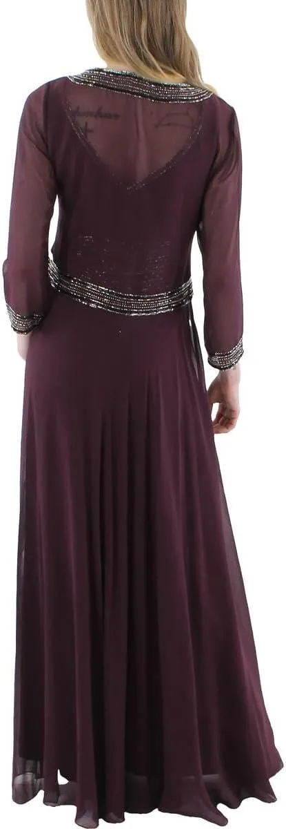 J Kara Women's Blouson Fit & Flare Short Cocktail Beaded Dress