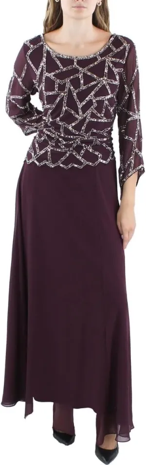 J Kara Women's Blouson Fit & Flare Short Cocktail Beaded Dress
