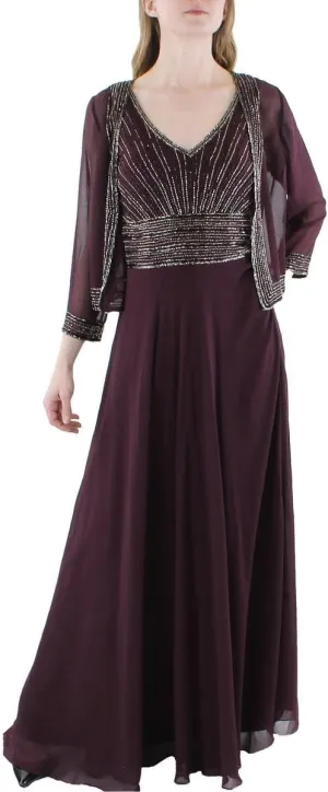 J Kara Women's Blouson Fit & Flare Short Cocktail Beaded Dress
