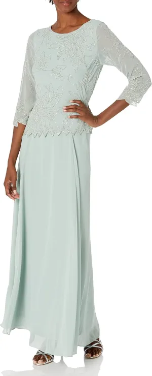 J Kara Women's BOAD Neck Asymetrical Beaded Dress
