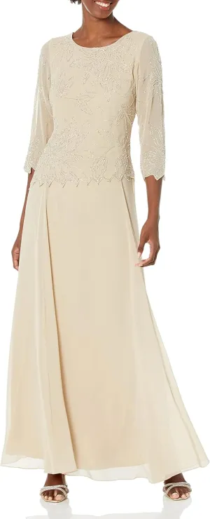 J Kara Women's BOAD Neck Asymetrical Beaded Dress