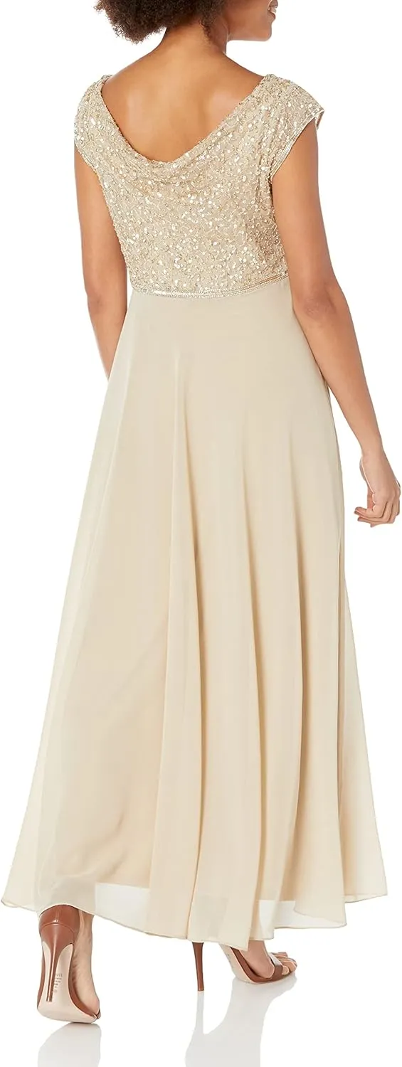J Kara Women's One Size Beaded Empire Waist Gown