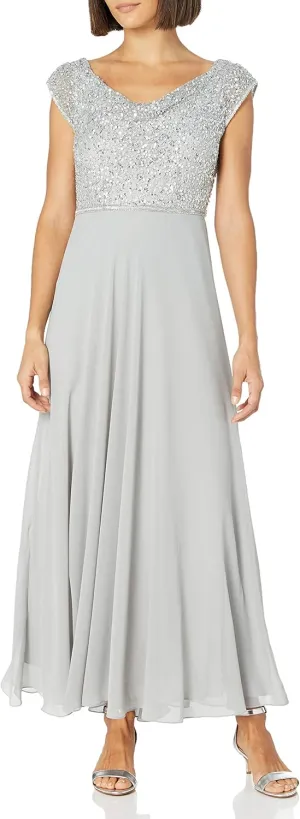 J Kara Women's One Size Beaded Empire Waist Gown