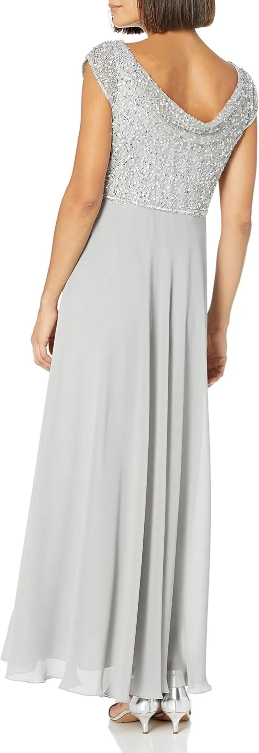 J Kara Women's One Size Beaded Empire Waist Gown