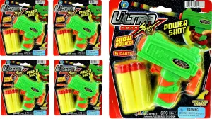 JA-RU Mini Foam Dart Gun Kids Toys (4 Toy Gun Pistol) w/ 5 Refill Soft Bullet Foam Darts. Toy Guns for Boys, Bulk, Birthday Favors & Party Supplies 5483-4p
