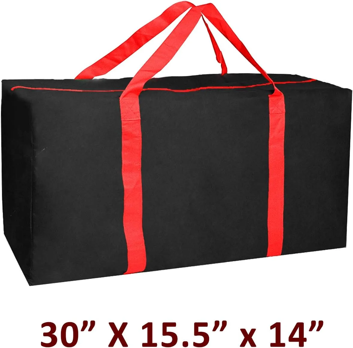 Jalousie 3 Pack Extra Large Heavy Duty Storage Bags Moving Bag Totes Storage Bin Space Saver Travel Duffel Bags - Made of Tough 600D Oxford (Black-Red 3 Pack)