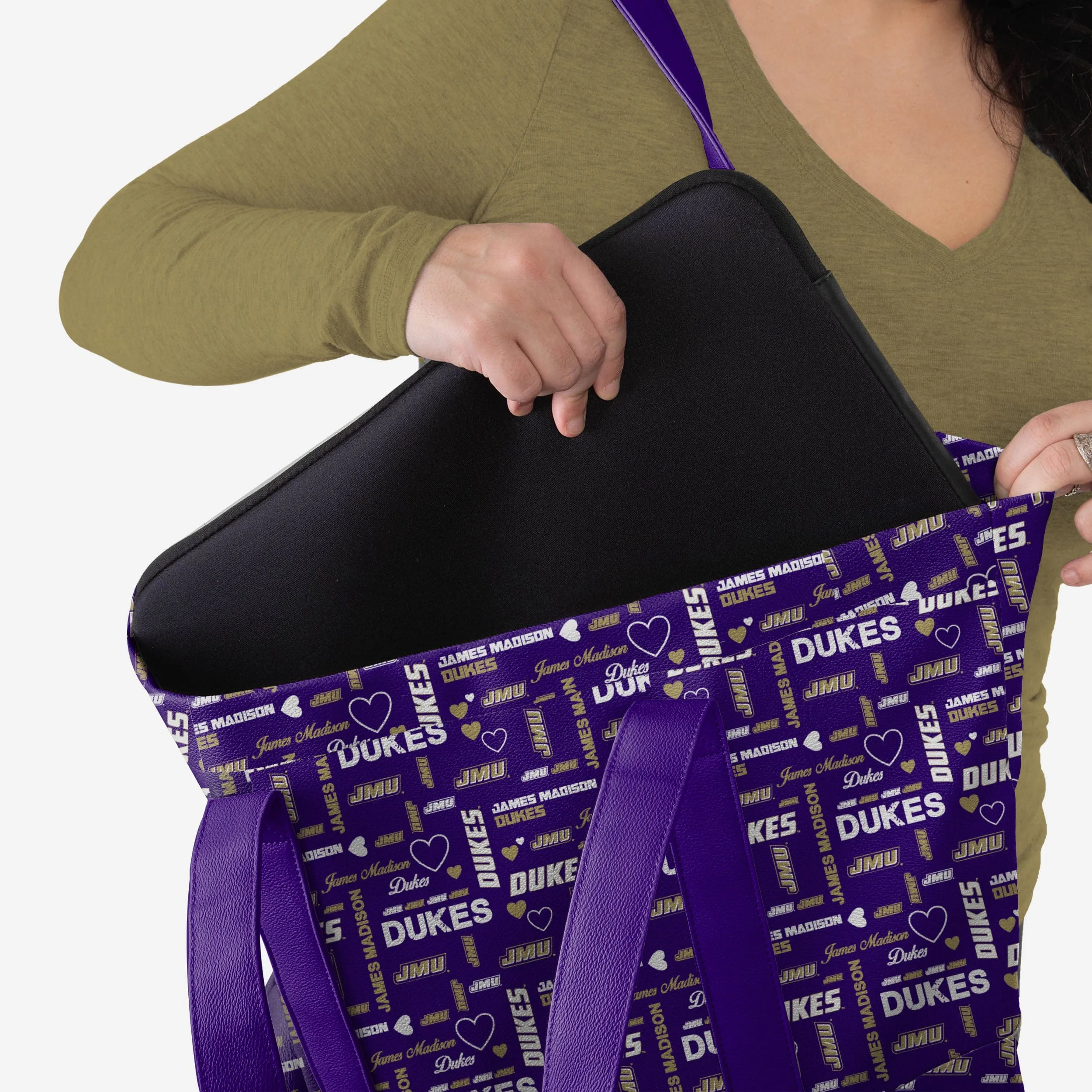James Madison Dukes Logo Love Tote Bag