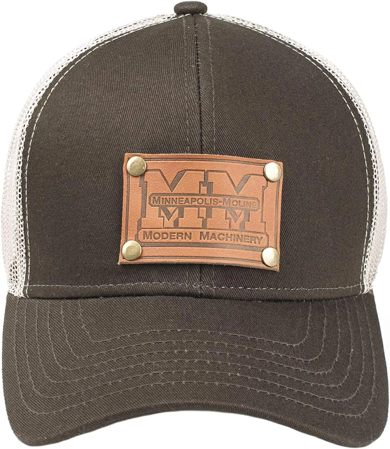 J&D Productions Minneapolis Moline Tractor Leather Logo Hat