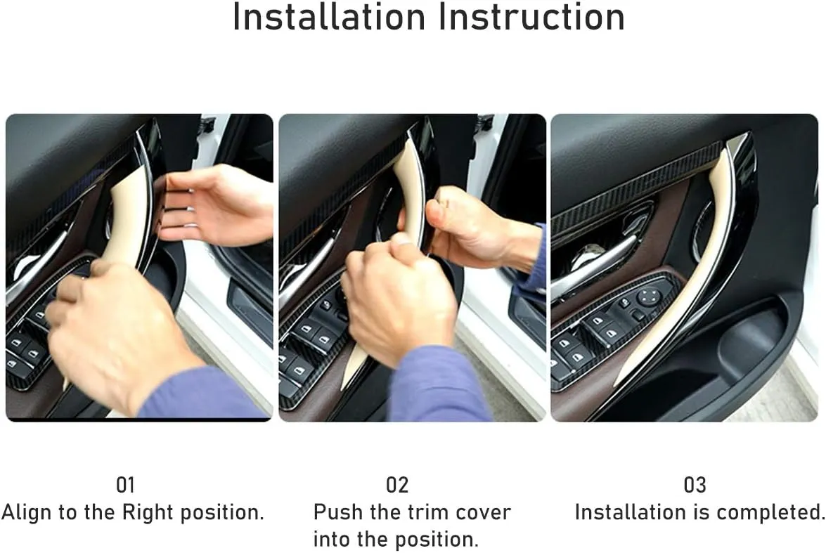 Jaronx 2PCS Door Handle Covers Compatible with BMW 3 Series 4 Series Driver Side &Passenger Side Door Pull Handle Covers (Compatible with BMW 320i,328i,330i,335i F30/F31 and 428i, 435i F32/F36)(Black)