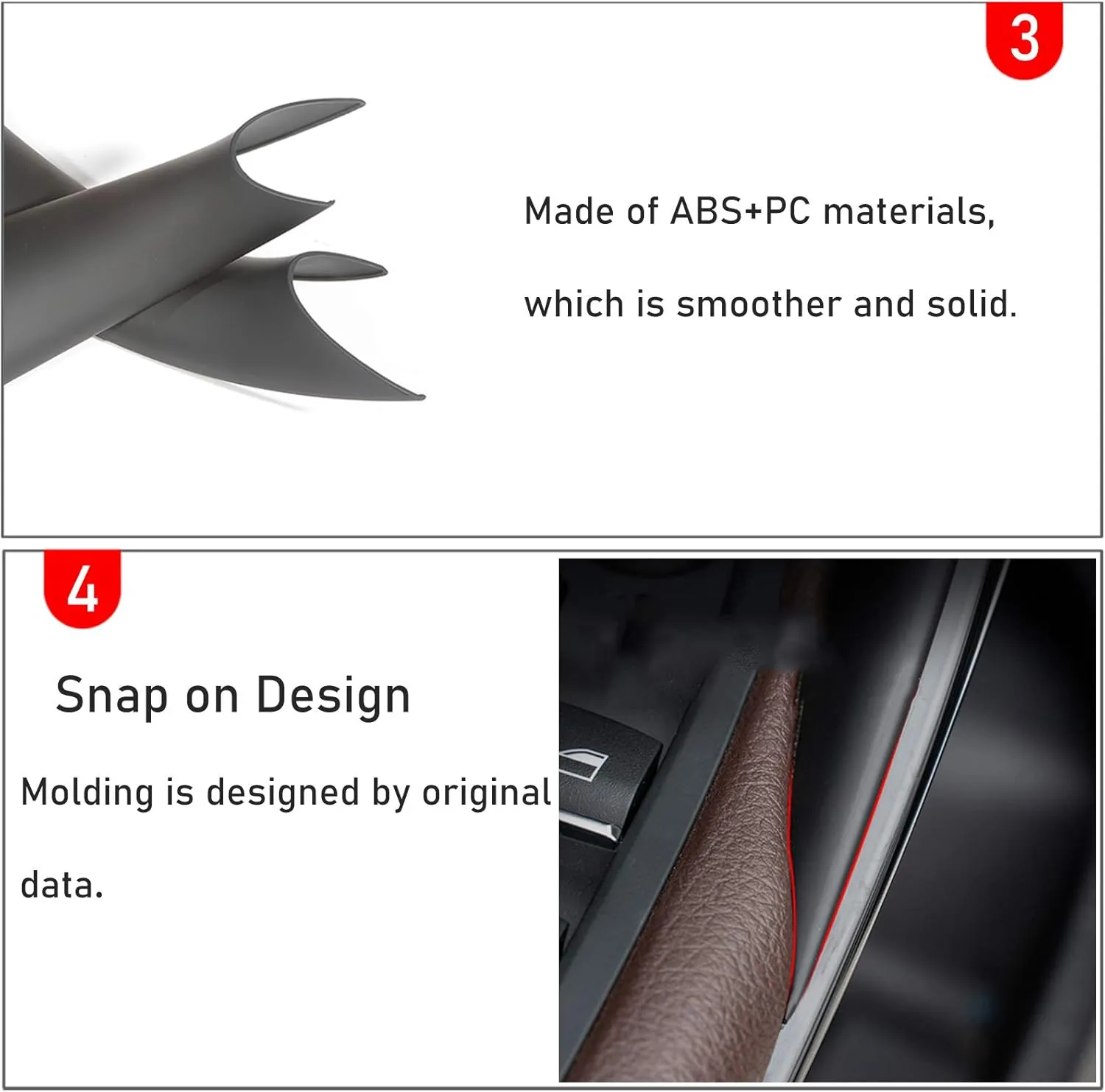 Jaronx 2PCS Door Handle Covers Compatible with BMW 3 Series 4 Series Driver Side &Passenger Side Door Pull Handle Covers (Compatible with BMW 320i,328i,330i,335i F30/F31 and 428i, 435i F32/F36)(Black)