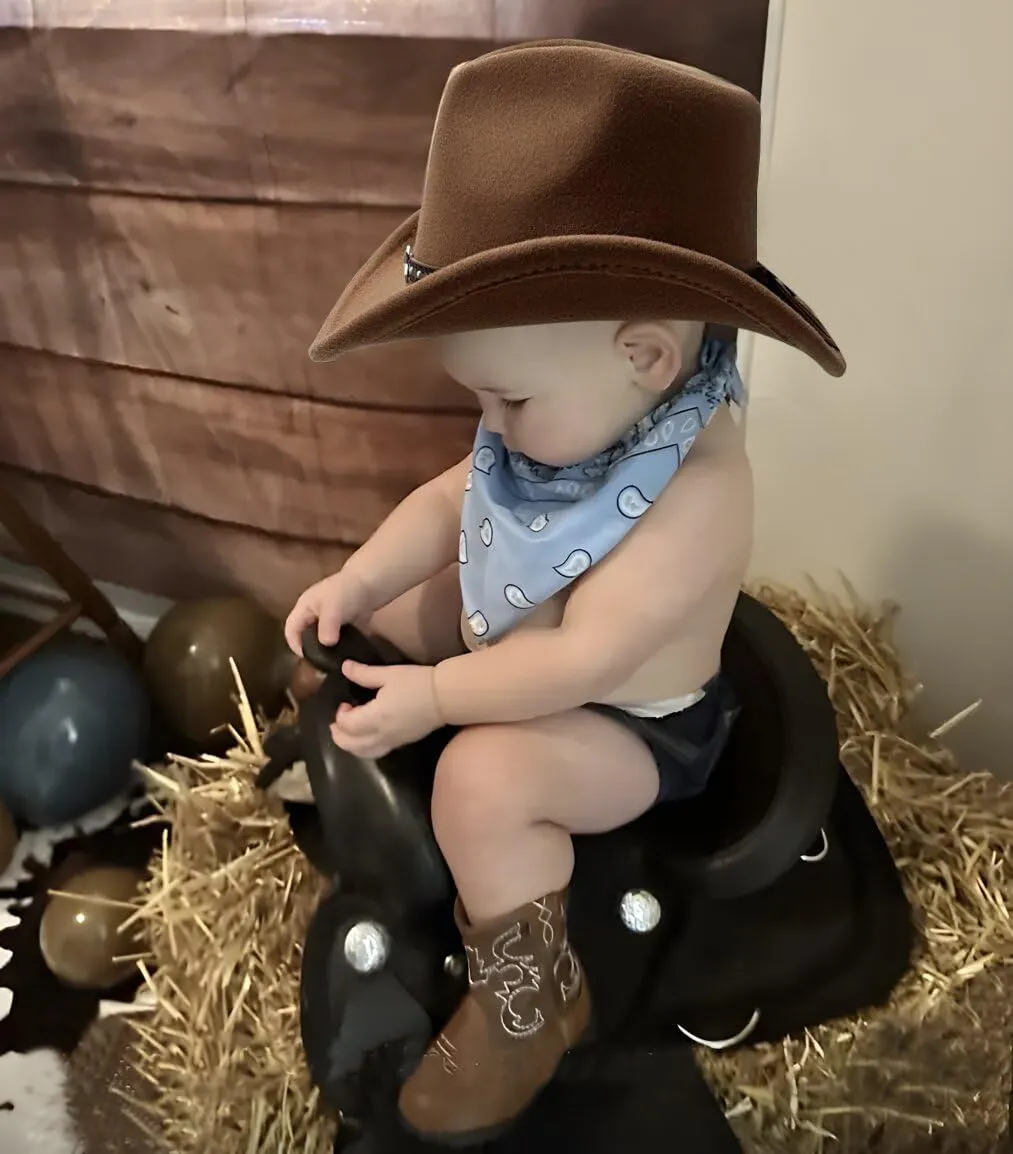 Jastore Toddler Baby Cowboy Hat Infant Baby Boys Girl Cowgirl Hats Kids Western Cowboy Hat