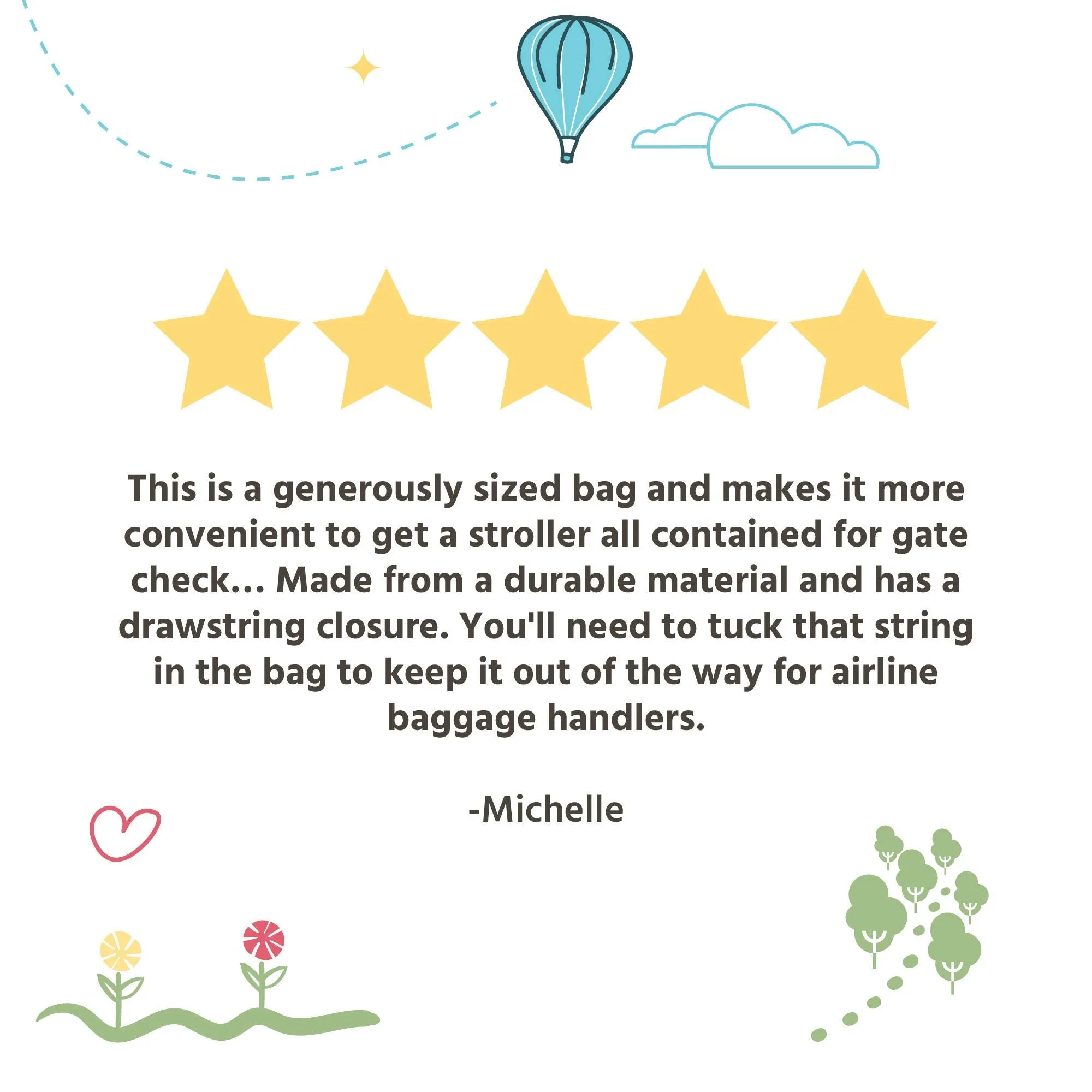 J.L Childress DELUXE Gate Check Bag for Single & Double Strollers - Premium Heavy-Duty Durable Air Travel Bag, Adjustable Shoulder Straps - Fits Most Single & Double Strollers, Grey