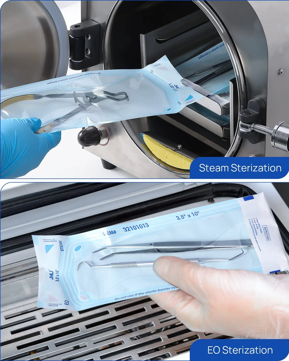 JMU 4000 Self Seal Sterilization Pouches Case 2.25" x 5", Autoclave Bags, 200/Box, 20 Boxes