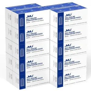 JMU 4000 Self Seal Sterilization Pouches Case 2.25" x 5", Autoclave Bags, 200/Box, 20 Boxes