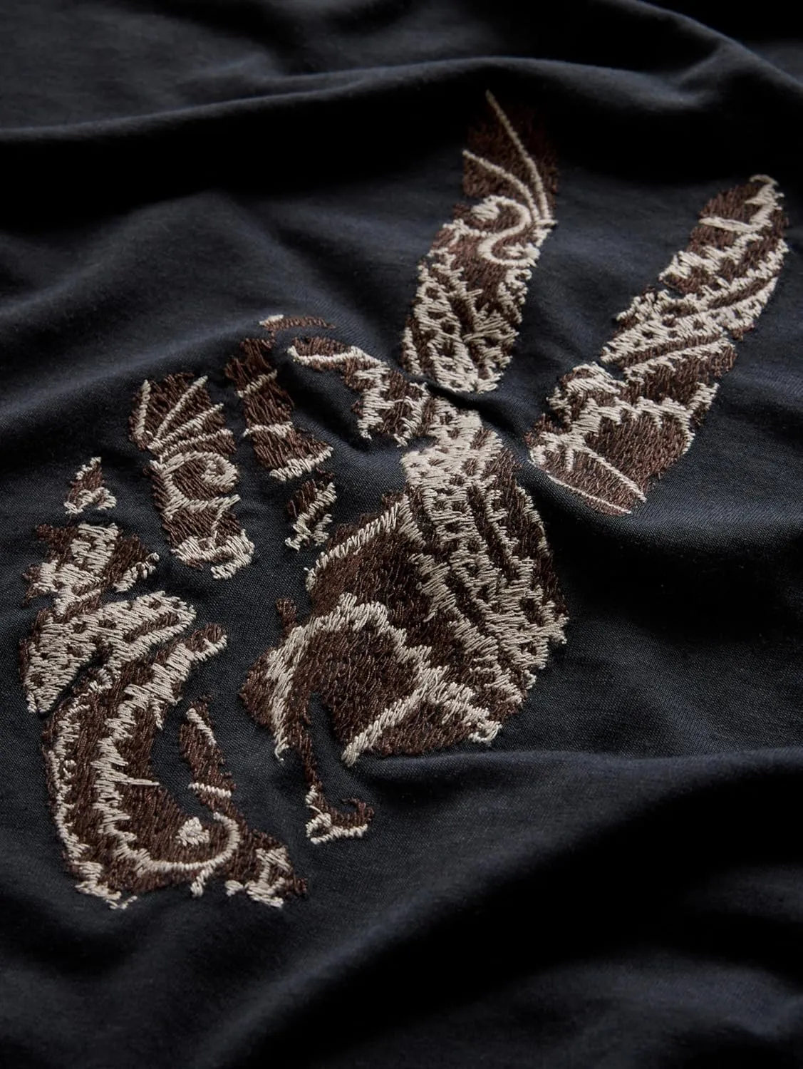 John Varvatos Men's Peace Embroidery Tee