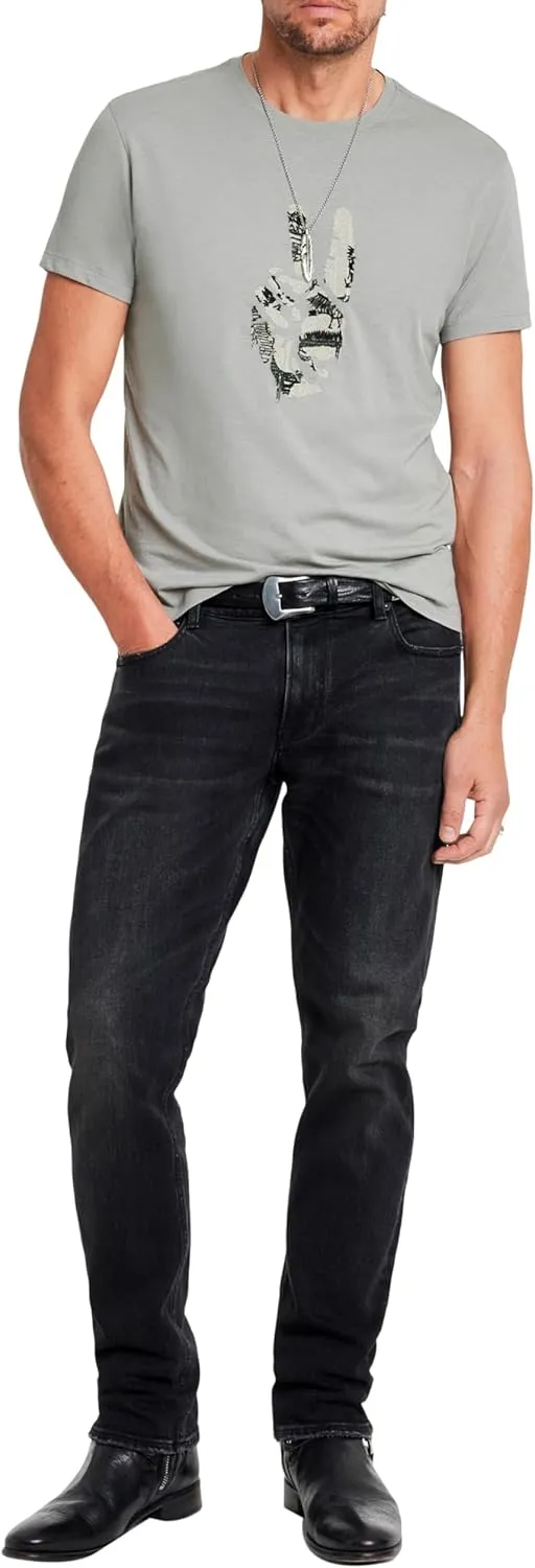John Varvatos Men's Peace Embroidery Tee