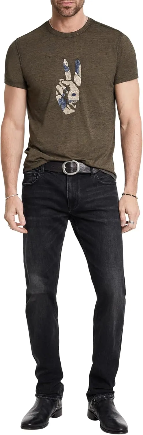 John Varvatos Men's Peace Embroidery Tee
