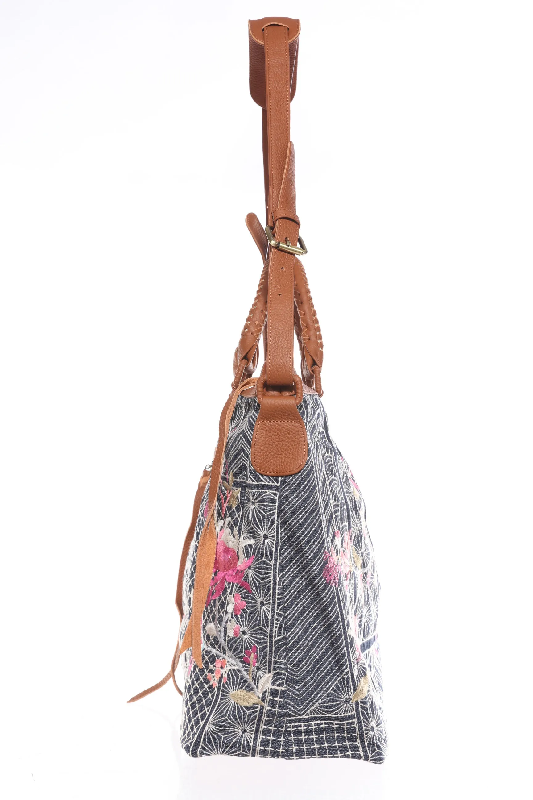 Johnny Was Workshop Denim Blue Viviana Overnight Bag Boho Chic W05922