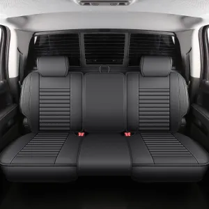 JOJOBAY Chevy Silverado Seat Covers,GMC Sierra Seat Covers,Custom Fit 2007-2024 1500 2500HD 3500HD Crew Double Extended Regular Cab,LT LZT RST(Rear Seat Covers,Black)