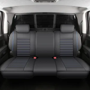 JOJOBAY Chevy Silverado Seat Covers,GMC Sierra Seat Covers,Custom Fit 2007-2025 1500 2500HD 3500HD Crew Extended Regular Cab,LT LZT(Rear Seat Covers,Black Blue)