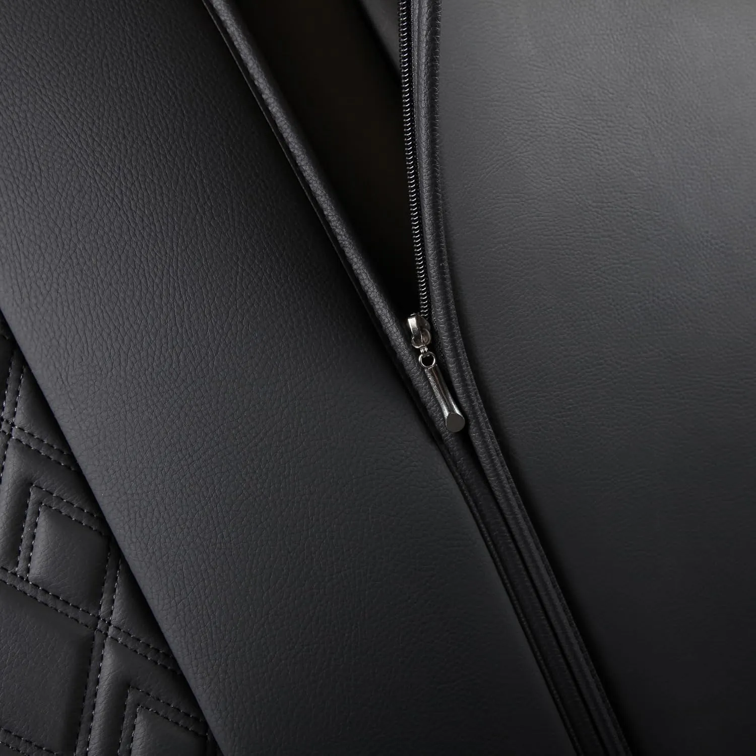 JOJOBAY Chevy Silverado Seat Covers,Leather Seat Covers for GMC Sierra,Custom Fit 2007-2026 1500 2500HD 3500HD Crew Extended Regular Cab,LT LZT(Rear Seat Covers,Black Blue)