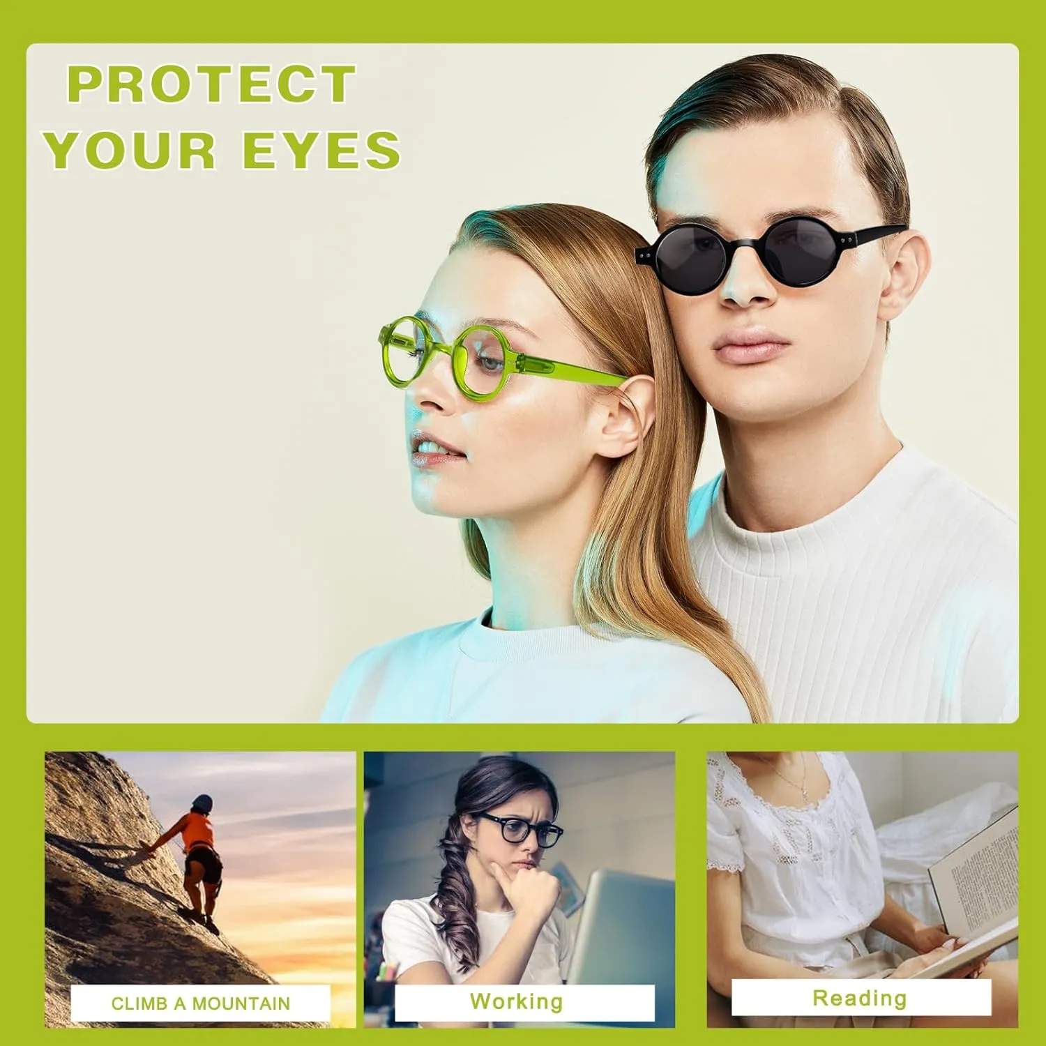 JOSCHOO 5 Pack Retro Round Reading Glasses Mini Small Comfortable Readers for Women Men (5 Mix Clour-8, 0.50)