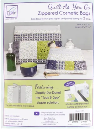 June Tailor Quilt As You Go Cosmetic Bags Gray