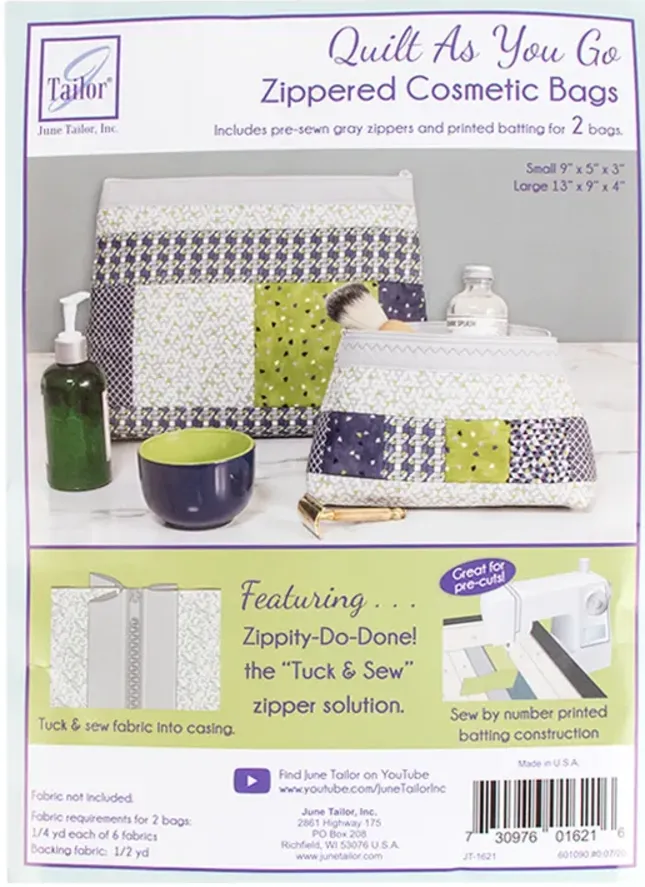 June Tailor Quilt As You Go Cosmetic Bags Gray