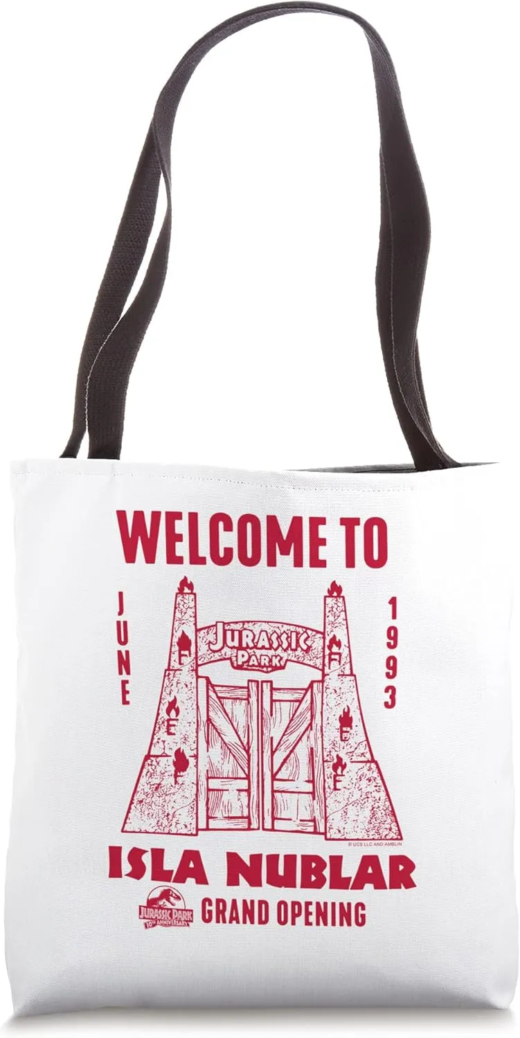 Jurassic Park 30th Anniversary Welcome to Isla Nublar Retro Tote Bag