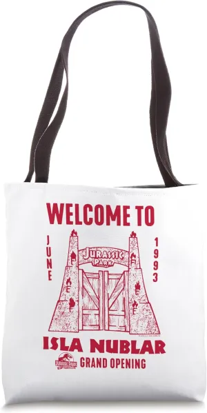 Jurassic Park 30th Anniversary Welcome to Isla Nublar Retro Tote Bag